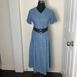 Vintage Denim Button Down Jeans Dress Size Small